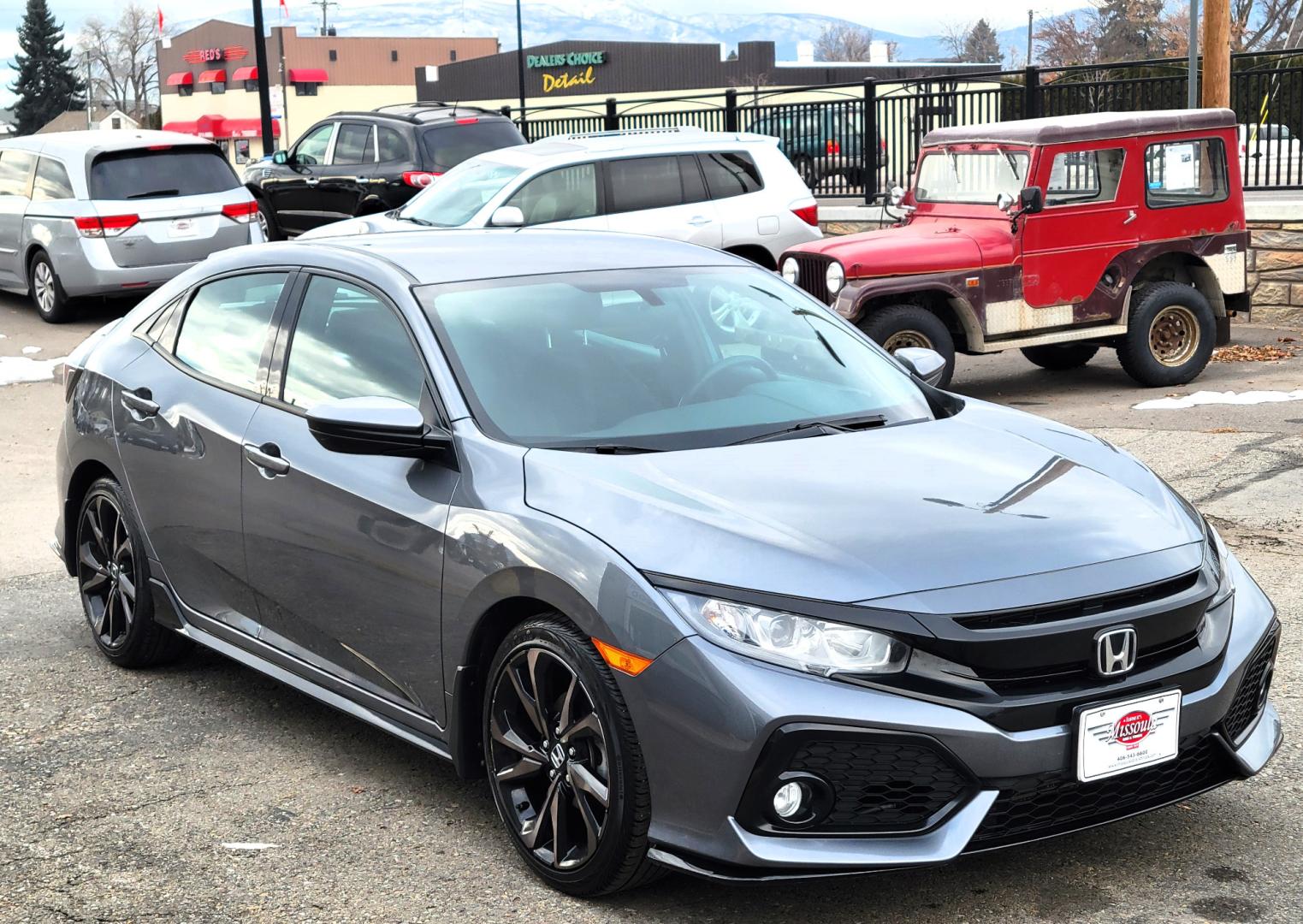 2018 Grey /Black Honda Civic Sport (SHHFK7H40JU) with an 1.5L I4 Turbo engine, Automatic transmission, located at 450 N Russell, Missoula, MT, 59801, (406) 543-6600, 46.874496, -114.017433 - Photo#3